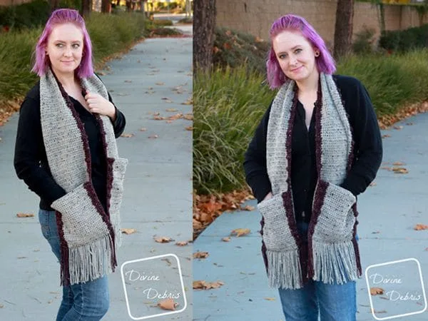 crochet Bobbi Pocket Scarf free pattern