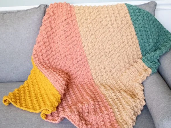 crochet C2C BOBBLE BLANKET free pattern