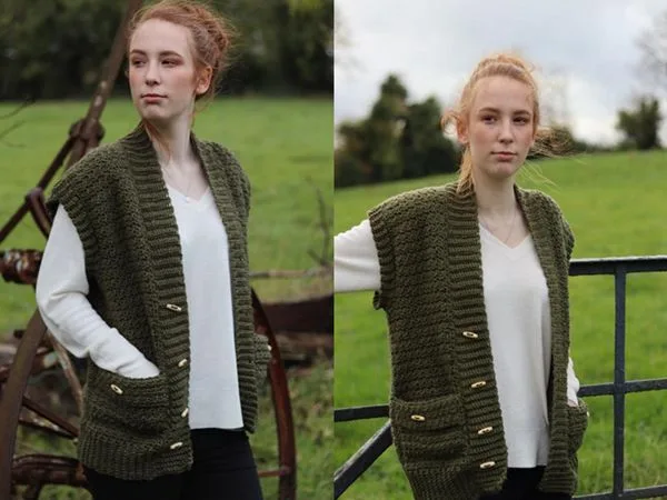 crochet Fall Vest free pattern