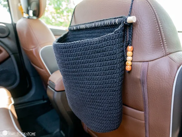 crochet Car Waste Basket free pattern