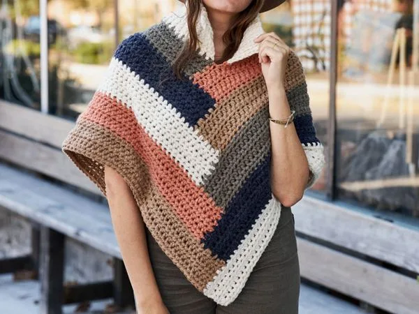 crochet Kaleidoscope Poncho free pattern
