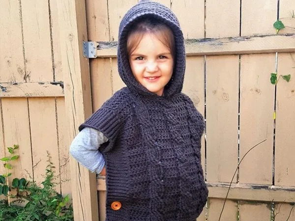 crochet Hooded Pullover for toddlers easy pattern