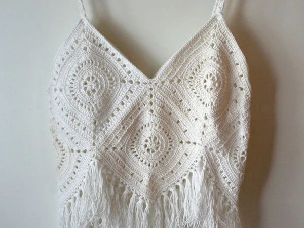 Women's crochet Top with Fringes