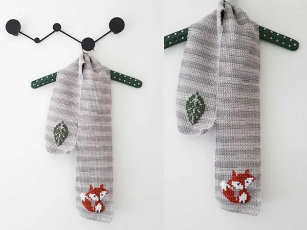 crochet Fox scarf free pattern
