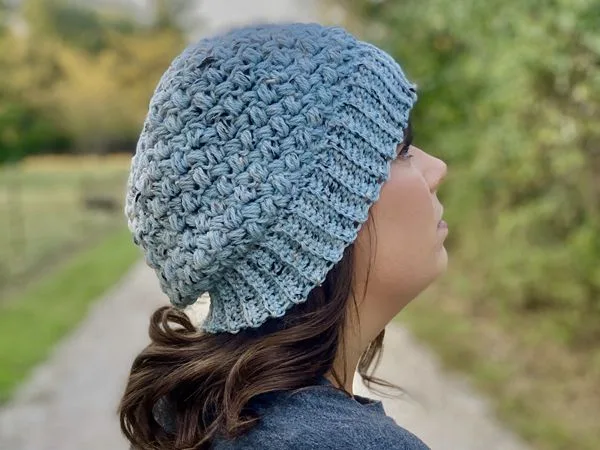 crochet SLOUCHY BEAN BEANIE free pattern