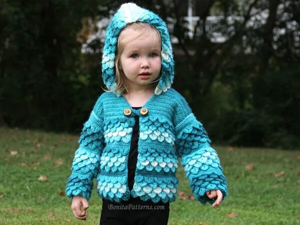 Crocodile Stitch Hooded Cardigan Crocodile Stitch Hooded Cardigan