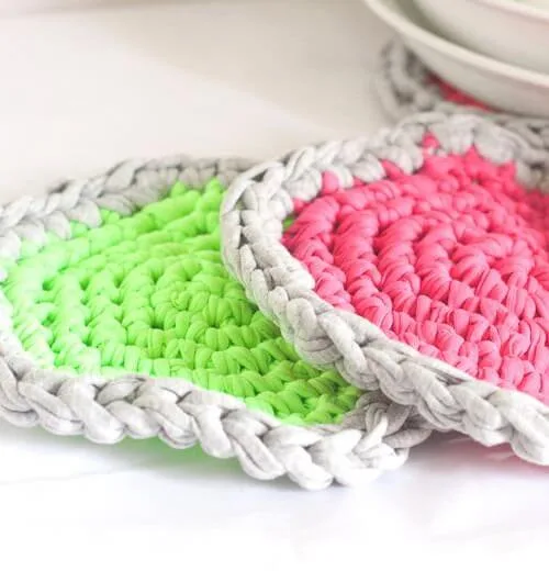 DIY Crochet Neon Hot Pads