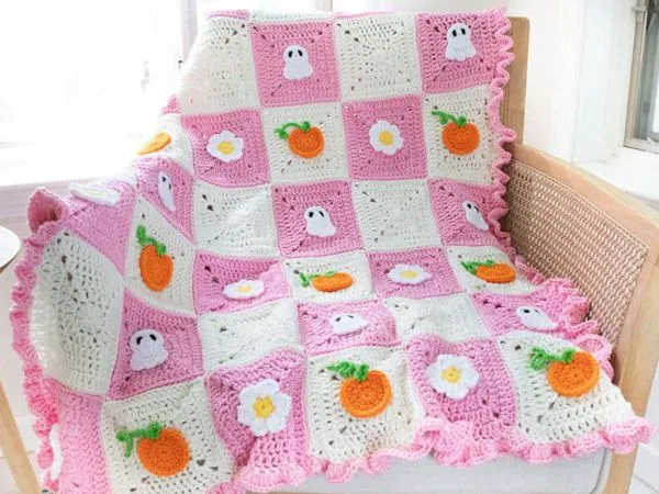 Halloween Granny Squares Blanket