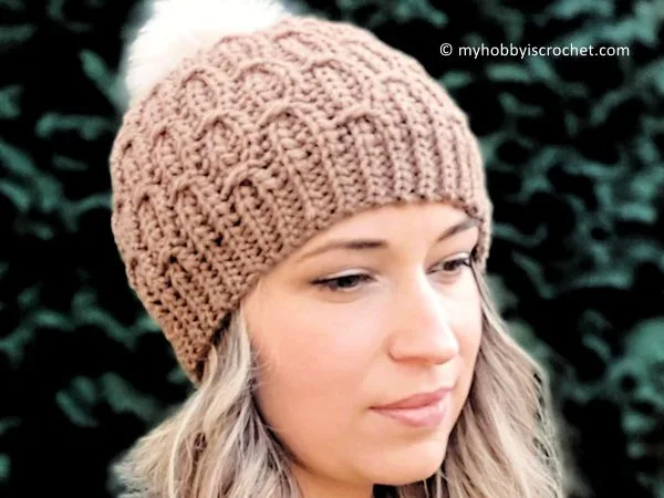 crochet Mock Cable Hat free pattern