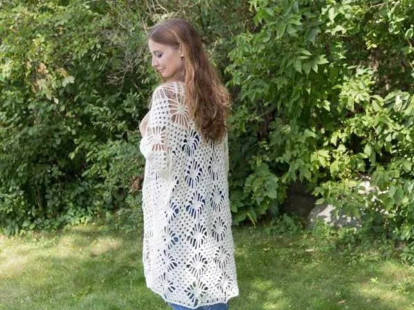 crochet Crystalized Boho Cardigan free pattern