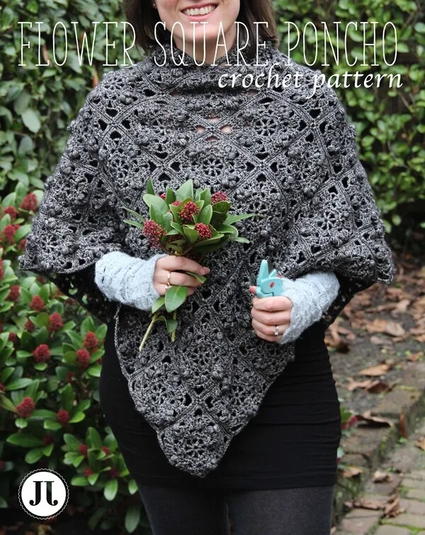 Flower Square Poncho