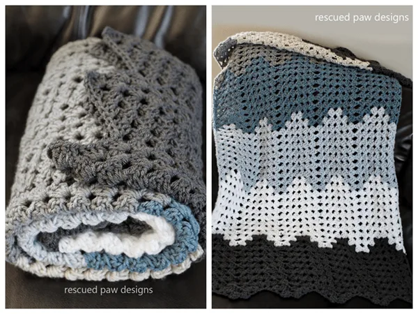 Rippling Trellis Crochet Blanket