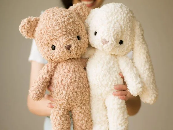 crochet Fleece Teddy & Bunny free pattern