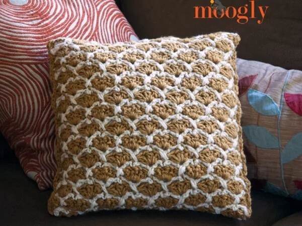 Sunshine Lattice Crochet Pillow