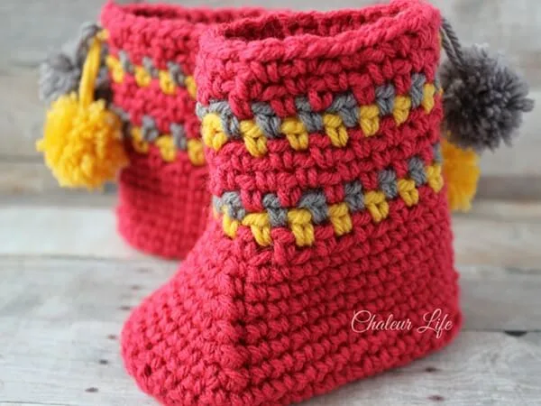 Pom Pom Slipper Boots