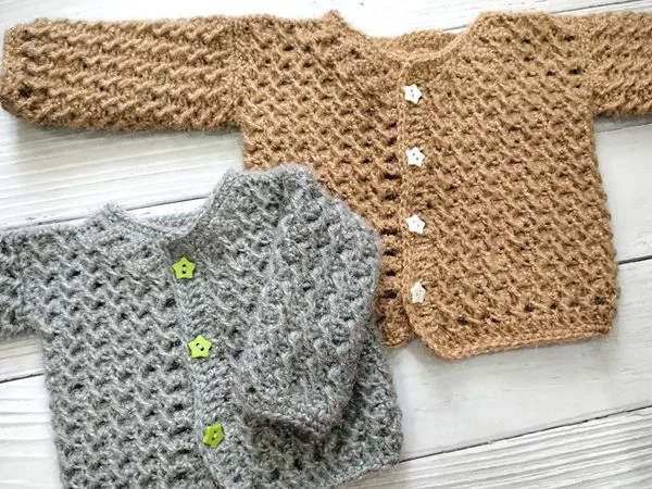 crochet Newborn Baby Sweater free pattern
