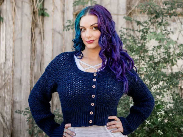 crochet Starry Night Cropped Cardigan free pattern
