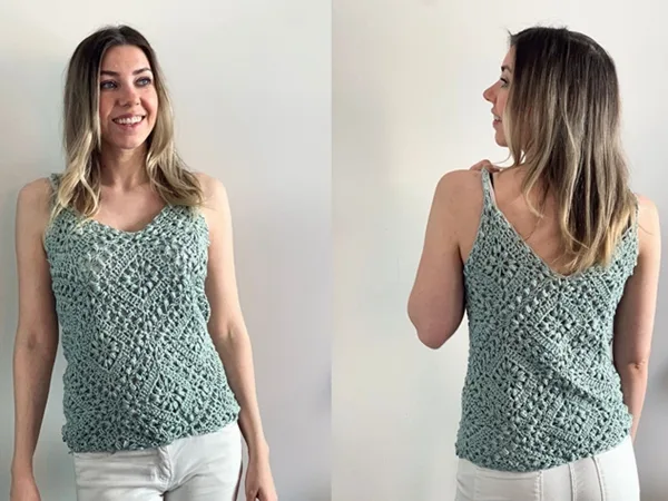crochet Tulip Square Tank Top free pattern