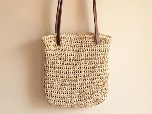 crochet Summer Raffia Bag free pattern