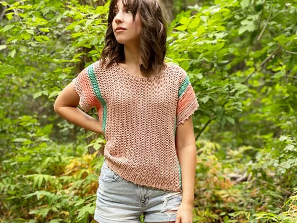 crochet Saltwater Taffy Tee free pattern