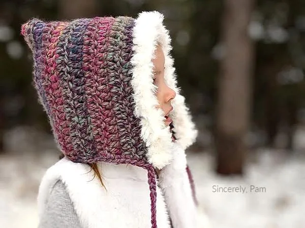 crochet Faux Fur Hood free pattern