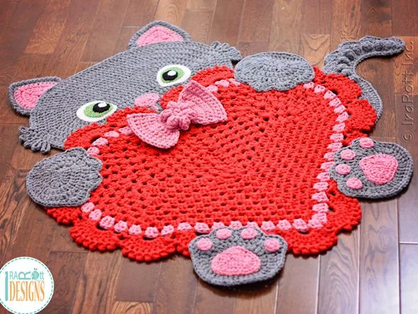 Kitty Cat Heart Rug