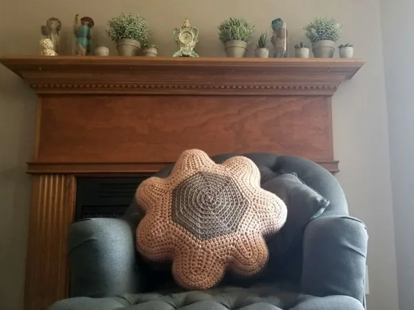 crochet Boho Blossom Throw Pillow free pattern
