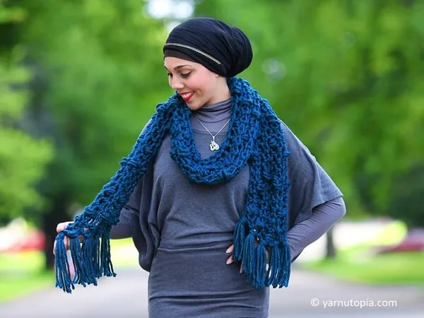 Chunky Bobble Stitch Scarf