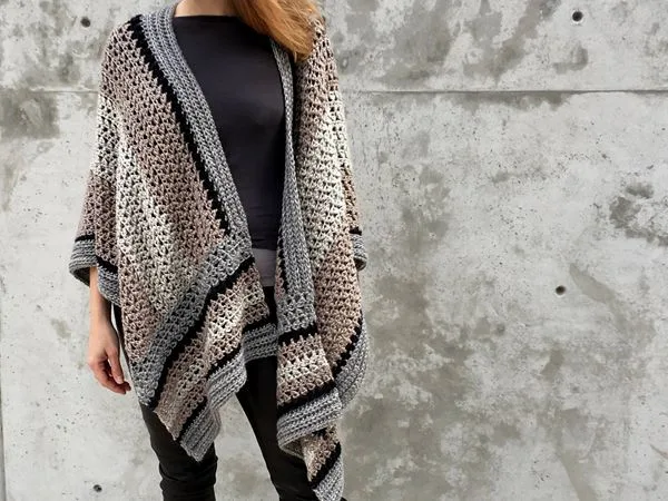 STRIKING STRIPED RUANA