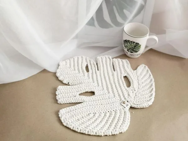 crochet Leaf Monstera Boho Decor easy pattern