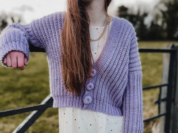 crochet Eriu Cropped Cardigan free pattern