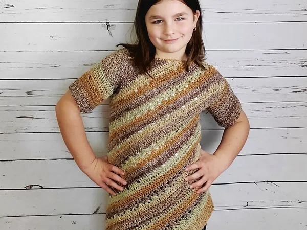 crochet Child Tilted Tunic free pattern