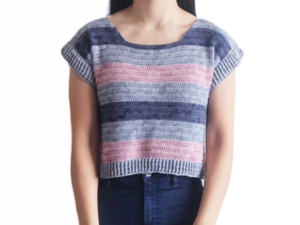 crochet Riviera Stripe Tee free pattern