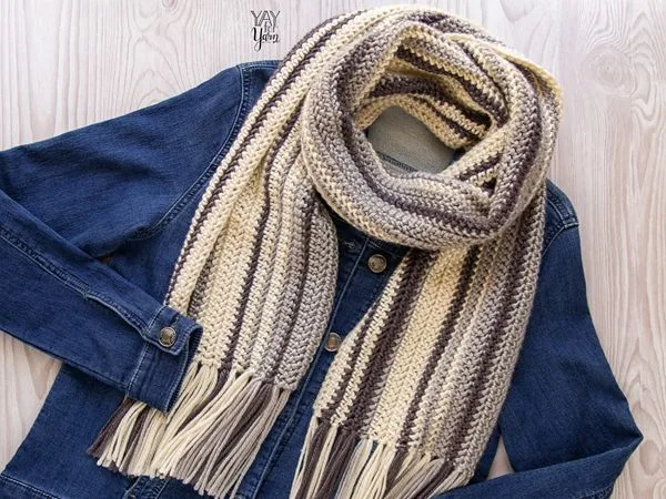 crochet Herringbone Scarf free pattern