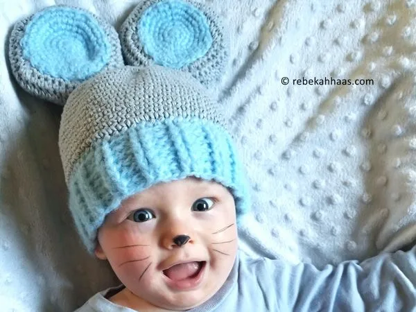 crochet Sweet Baby Field Mouse Hat free pattern