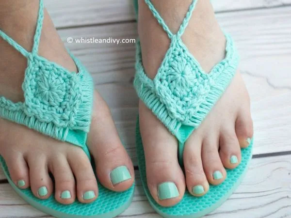 Crochet Flip Flops Upcycle