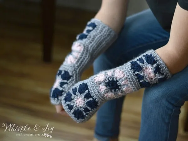 Starburst Granny Square Arm Warmers