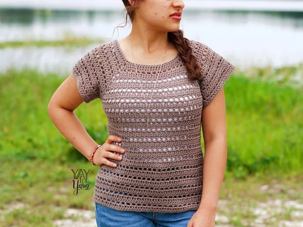 crochet Driftwood Tee free pattern