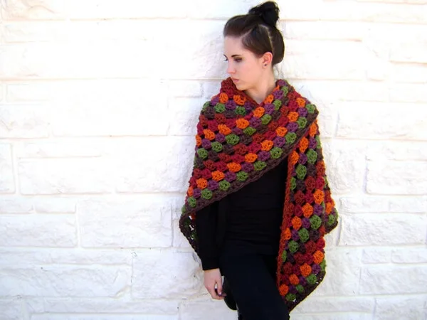 Giant Fall Granny Scarf