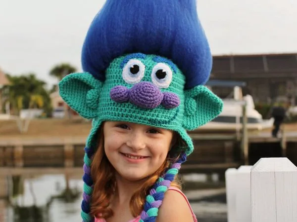Trolls Happy Branch Crochet Hat easy pattern