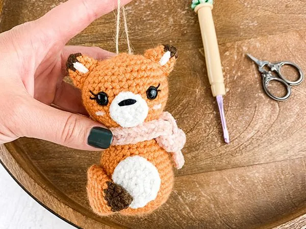 crochet Fox Ornament free pattern