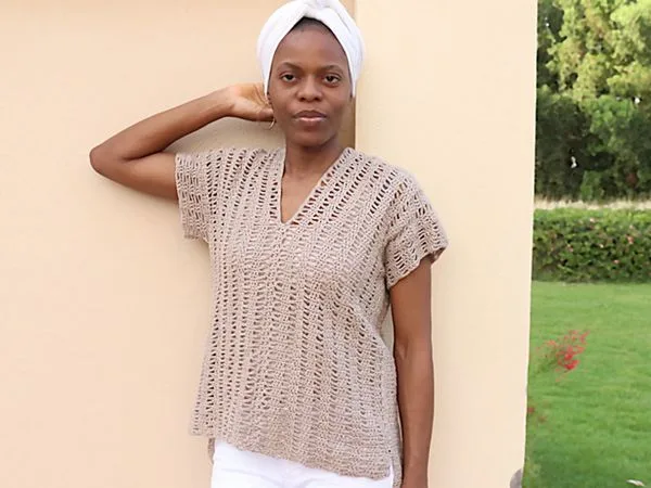 crochet Open Waves Top for Women free pattern