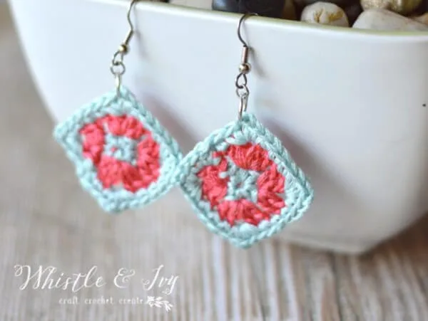 Crochet Granny Square Earrings