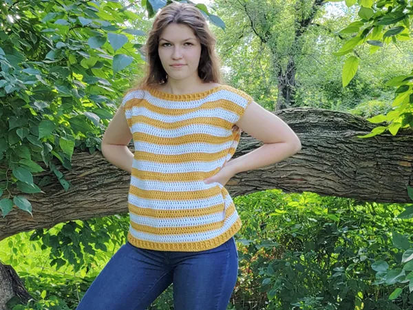 crochet Lakeside Tee free pattern