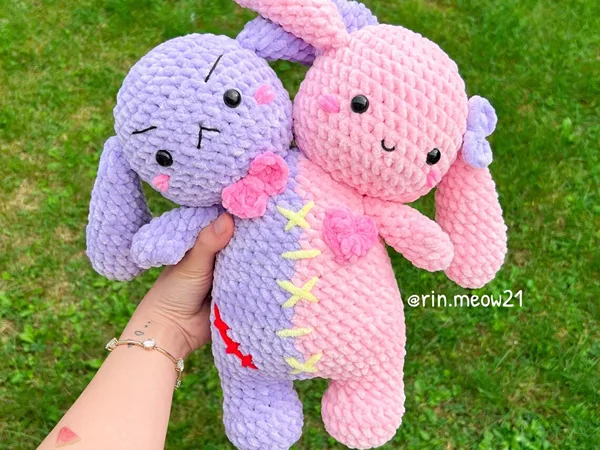 crochet Two Headed Plushie easy pattern