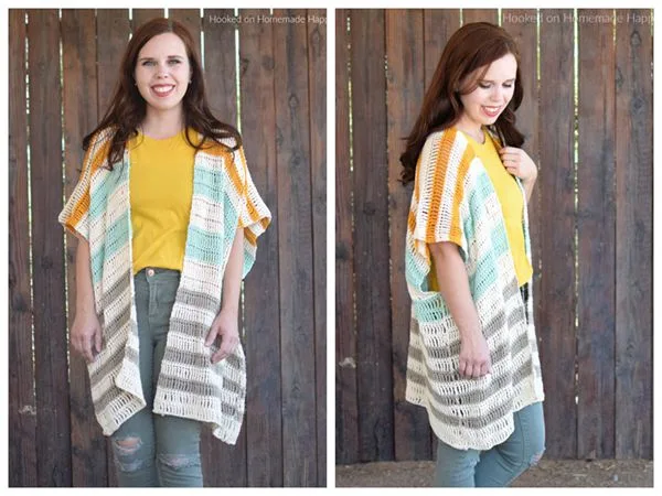 crochet Bahama Mama Ruana Cardigan easy pattern