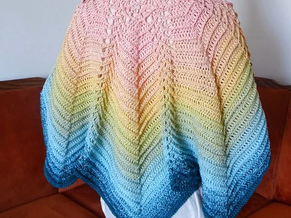 crochet Butterfly Ripple Shawl free pattern