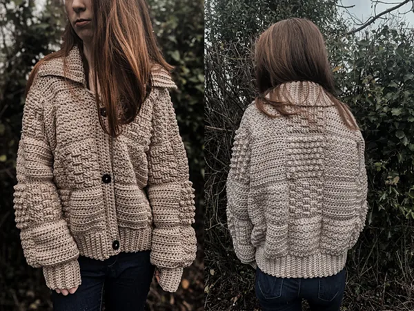 crochet Chunky Patchwork Cardigan free pattern
