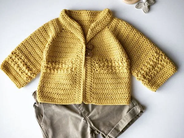 crochet Newborn Baby Cardigan easy pattern