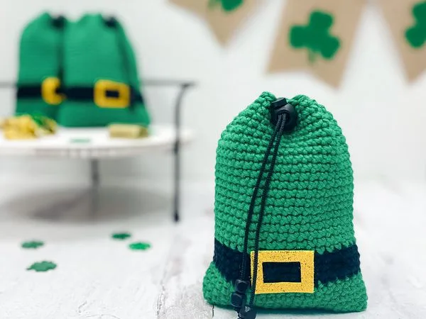 crochet ST. PATRICKS DAY TREAT BAG free pattern